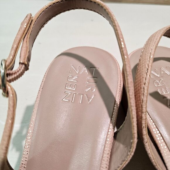 Naturalizer Womens Sz 10M Metallic Leather Slingback Pumps Low Heels Dress Shoes - Picture 10 of 11